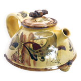 Stoneware teapot with abstract motifs by Marie-Laure Robin in Puisaye