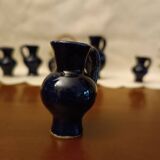 Set 6 Fine miniature vase cobalt blue