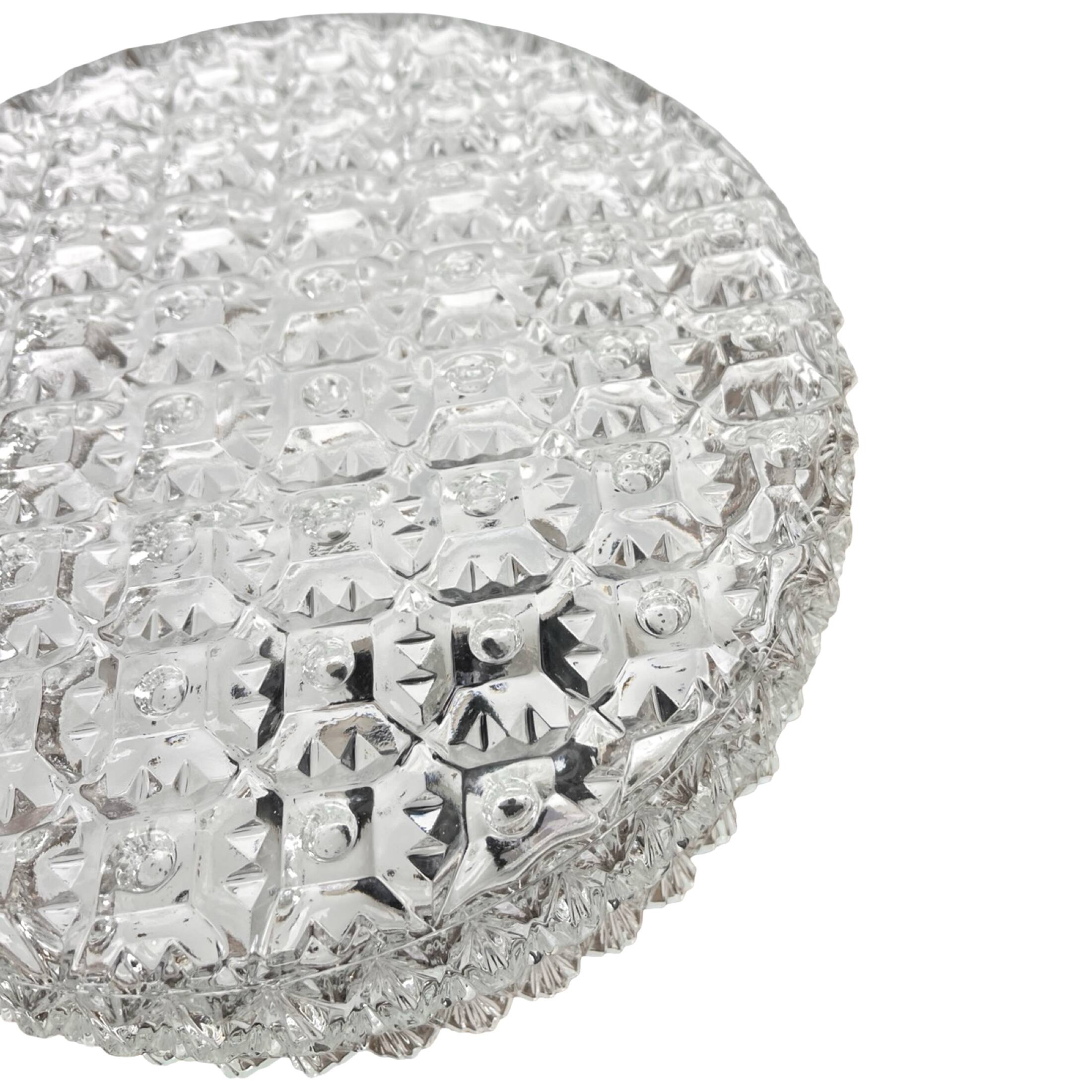 Crystal ceiling/wall lamp Kamenický Šenov, 1970s | Brusel style | Very good