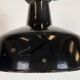 Industrial Black Enamel Factory Lamp with Cast Iron Top, 1950s