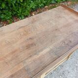 Old oak trade counter, weathered raw wood