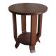 Art Deco pedestal table in solid oak - mid. 20th century