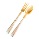Art Deco Horn & Silver Plated Salad Set – Retro Elegance on the Menu