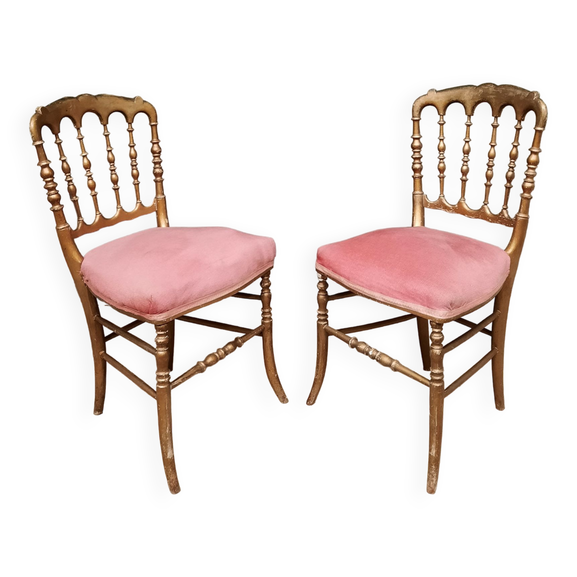 Pair of golden chairs Napoleon III