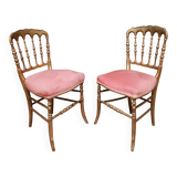 Pair of golden chairs Napoleon III