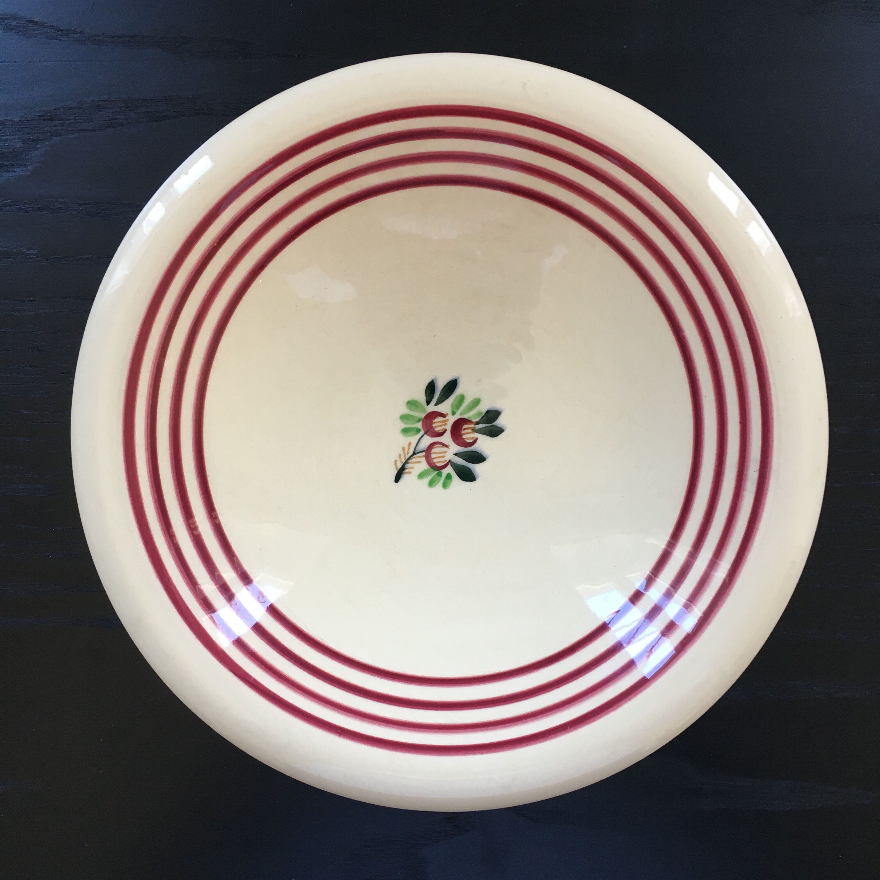 Hollow dish Gien floral decoration