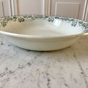 Hollow round dish / salad bowl Terre de Fer Moulin des Loups "Athens" late nineteenth century