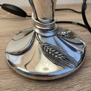 Paire de lampe argentée de Marcello gorgio abat jour murano
