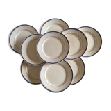 set of 9 flat plates of iron earth in 1920 Grigny fillets