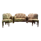 Art Deco period living room sofa and pair of armchairs