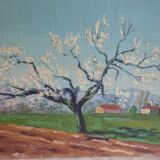 Table oil on canvas spring signed Maurice Fabre 48