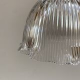 Holophane glass pendant with serrated edges