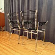 Pair of "Sandows" chairs designed by Rene Herbst, Bauhaus, France, 1980s