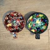 Tasting wine, bowls signed A. Dressinval, ceramist from Vallauris, 1960s.