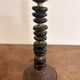 Lotus Pearl Candle Holder Vintage Brutalist Ethnic Metal