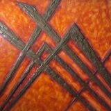 Antonio Secci, brutalist abstract painting, mixed media Italy Milano 69