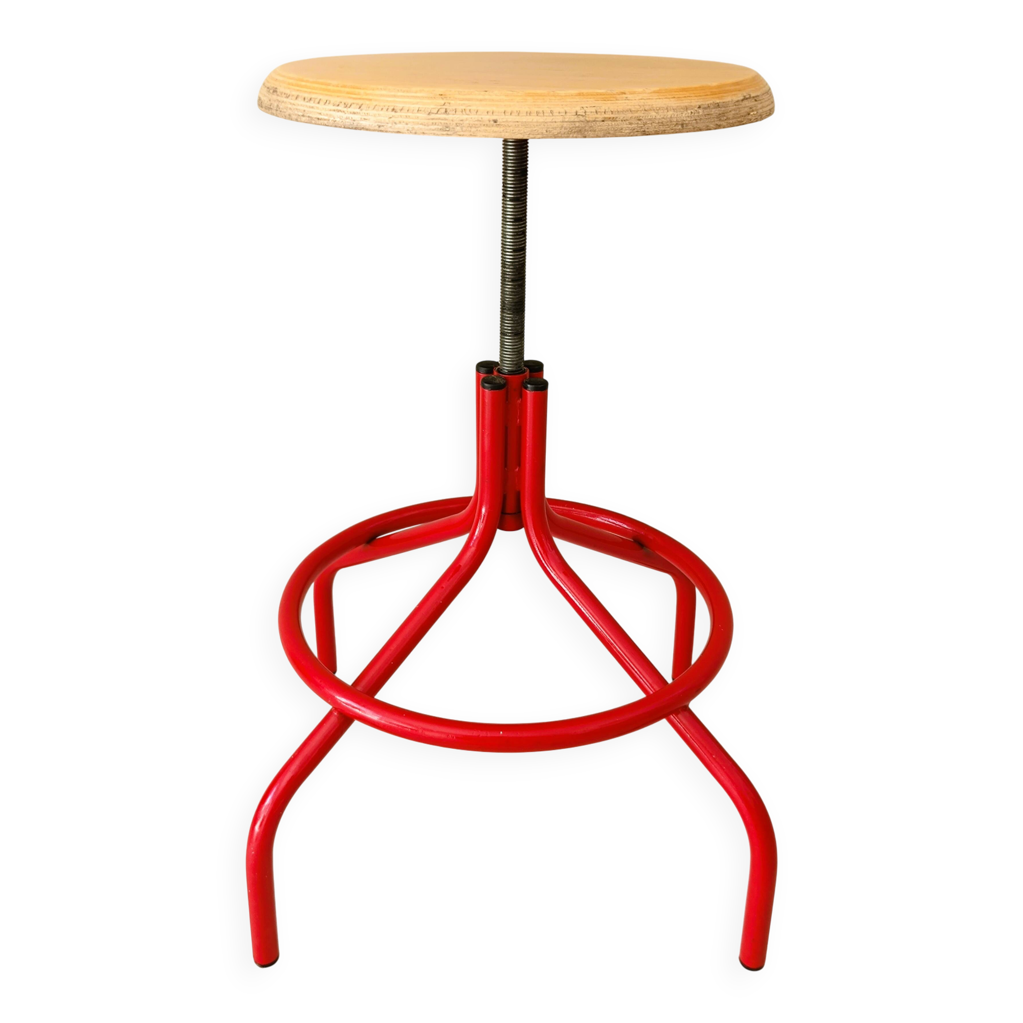 Adjustable vintage workshop stool