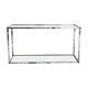 Console in chromed metal and smoked glass, Italy 70's