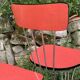 4 red Formica chairs with Eiffel legs, 1950s