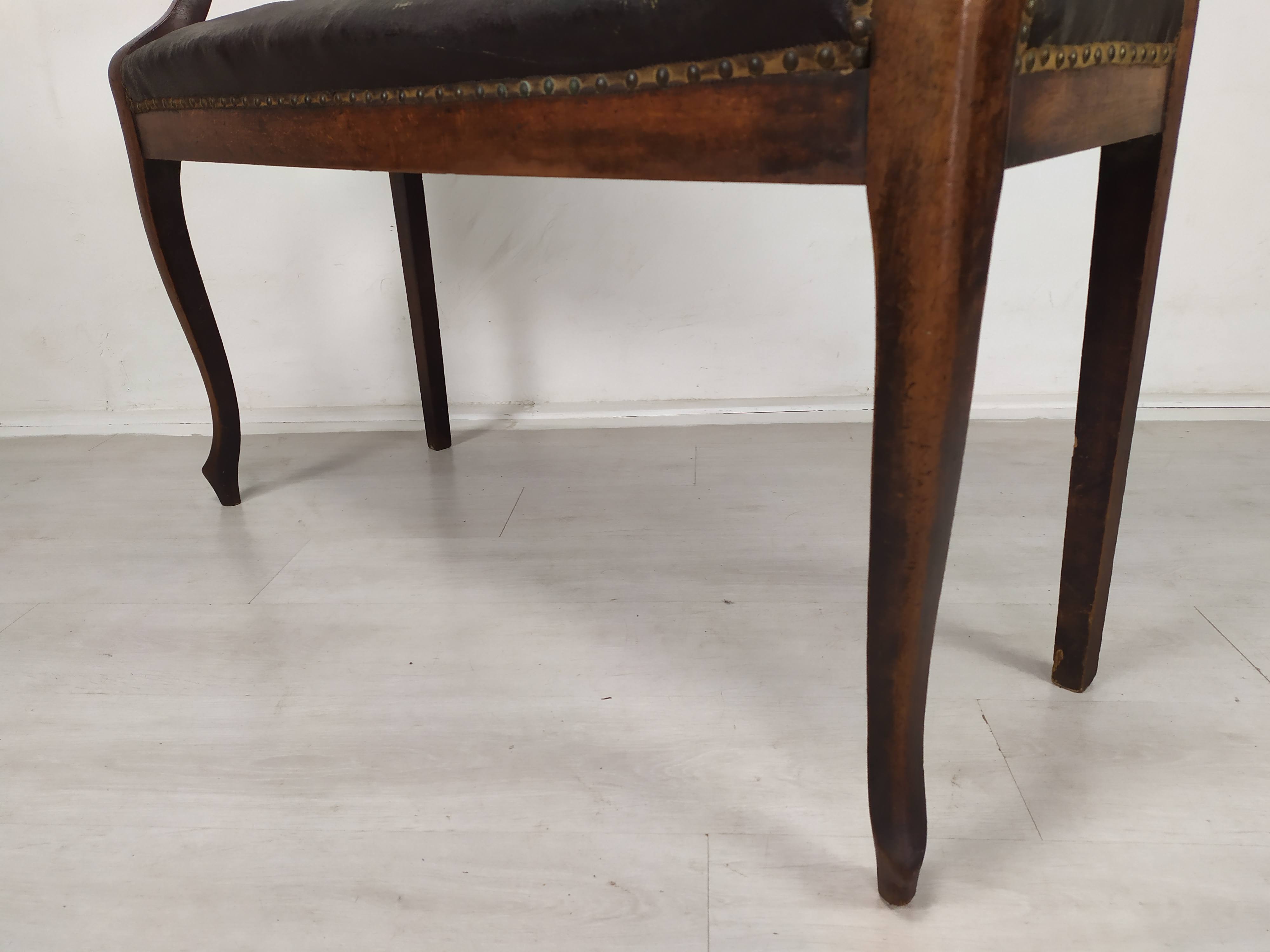 Leather bistro bench