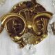 Pair of French Vintage Double Bronze Crystal Wall Lights with Acanthus Detail