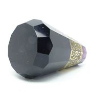 Art Deco vase, amethyst glass, gilded oroplastic, Moser, Czechoslovakia, 1930s