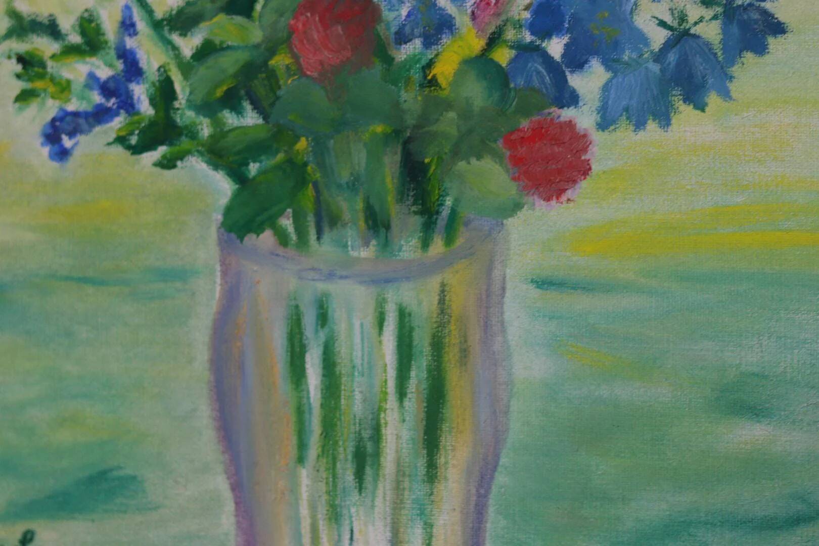 Original Swedish Oil on Canvas – “Bright Bouquet” by K. Evert Larsson