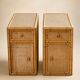 Pair of side tables / Bamboo and cane bar furniture (1970s)
