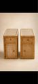 Pair of side tables / Bamboo and cane bar furniture (1970s)