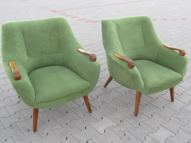 Paire de fauteuils années 50 design Rare