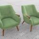 Paire de fauteuils années 50 design Rare