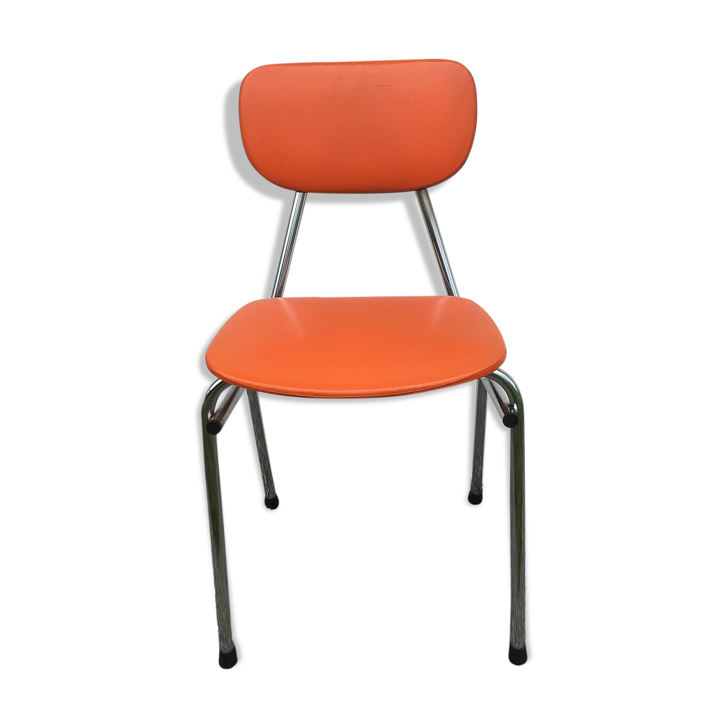 Orange skaï chair