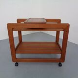 Large teak bar cart from Tarm Stole Møbelfabrik, Denmark, 1960s.