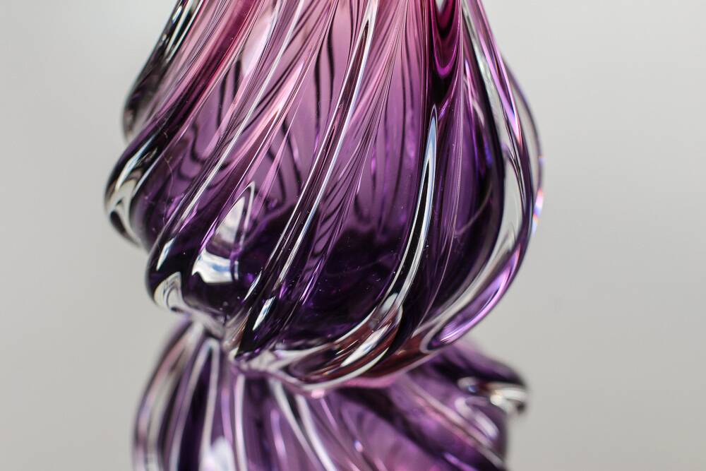 Purple blown glass vase