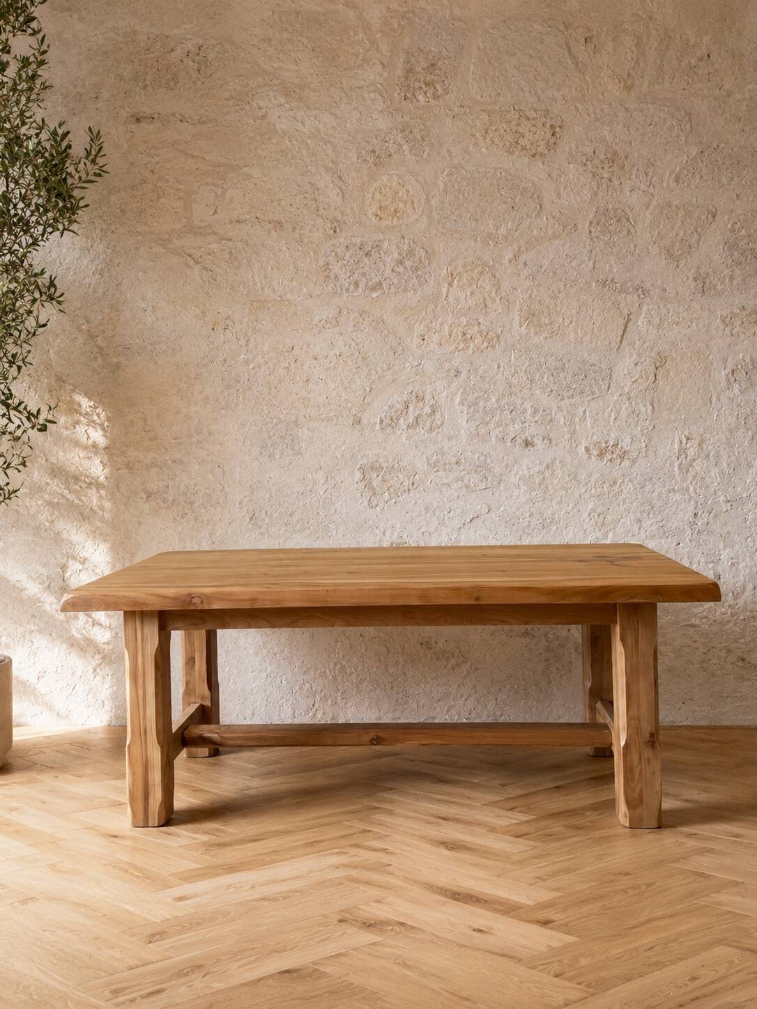 Table de ferme en orme massif – charme authentique