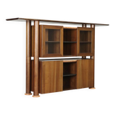 Vintage buffet in Tanganyika walnut and marble, Italy, 1980s.