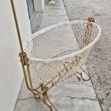 19th century brass rocking cradle from a castle