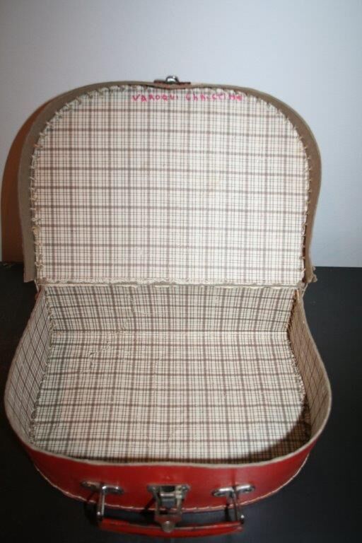 Small suitcase cardboard orange