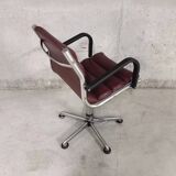 Fauteuil de bureau pivotant en métal chromé années 70
