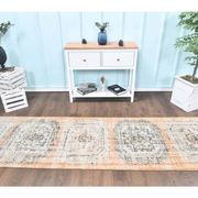 1960s 1 Turkish Hand-Knotted Geometric Runner Rug 87x334