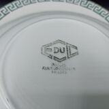 Mismatched set of old plates + dish - Green