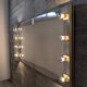 Illuminated dressing room mirror by Gaetano Sciolari in chrome and brass, Italy, 1970s