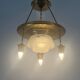 Art Deco ceiling light in copper and glass, 1940s, Germany