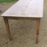 Solid oak farmhouse table with two-plank top