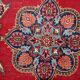 Tapis vintage fait main Kazvin en laine rouge vif (100cm x 144cm)
