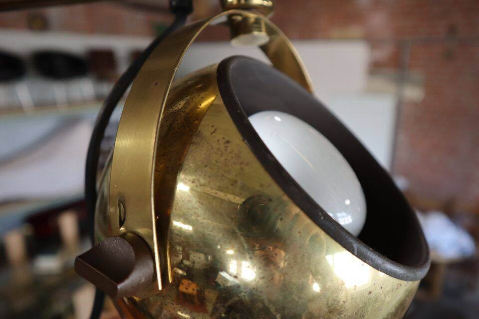 Set of vintage brass ceiling and wall lamps by Sische leuchten, Germany 1960's.