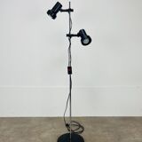 Miwi floor lamp with 2 vintage adjustable spots, black metal