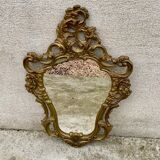 Miroir baroque en bois doré vintage ancien