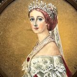 Ancient portrait miniature on organic support – 19th century