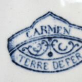Terre de Fer dessert plate, Carmen de Sarreguemines: Flowers & Dragonfly, N5